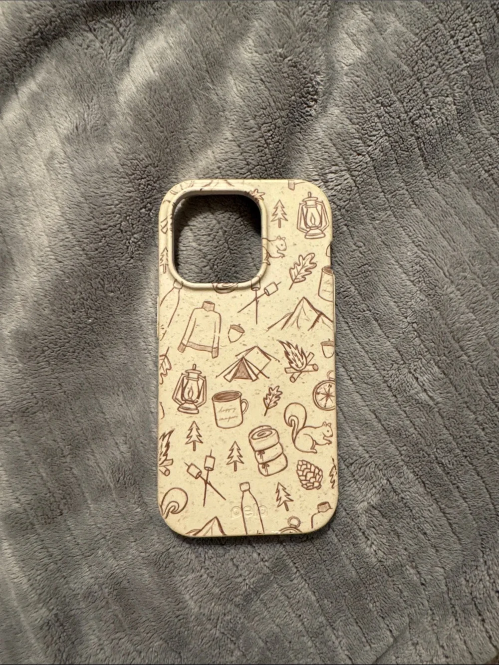 Beige Camping Pattern Phone Case - Compatible Cell Phone Accessory